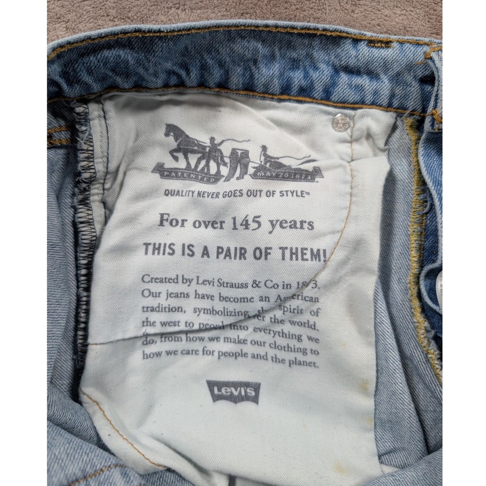 Levi's 511 Slim Jeans Mens 31x32 Light Wash Distressed Ripped Streetwear Denim - Picture 10 of 12